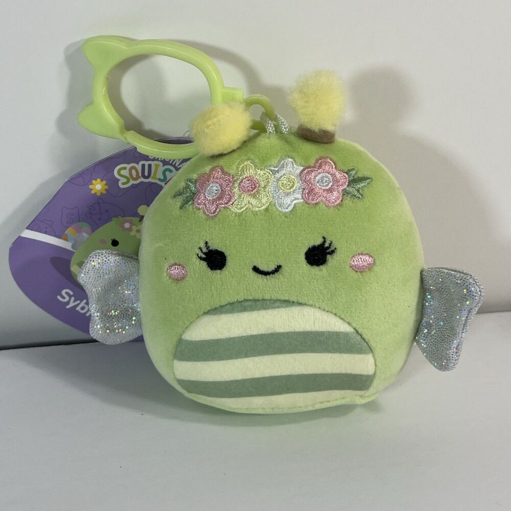 Squismallows Sybil the Bee clip-on plush